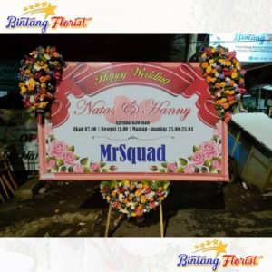 Bunga Papan Happy Wedding Bintang Florist Sidoarjo