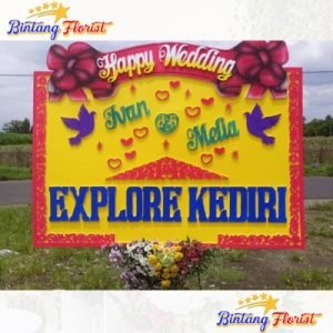 Bunga Papan Happy Wedding Bintang Florist Sidoarjo