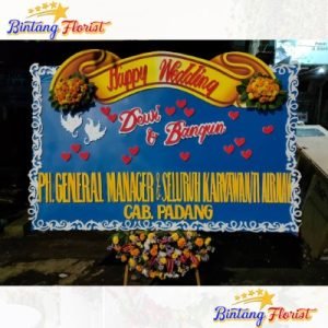 Bunga Papan Happy Wedding Bintang Florist Sidoarjo